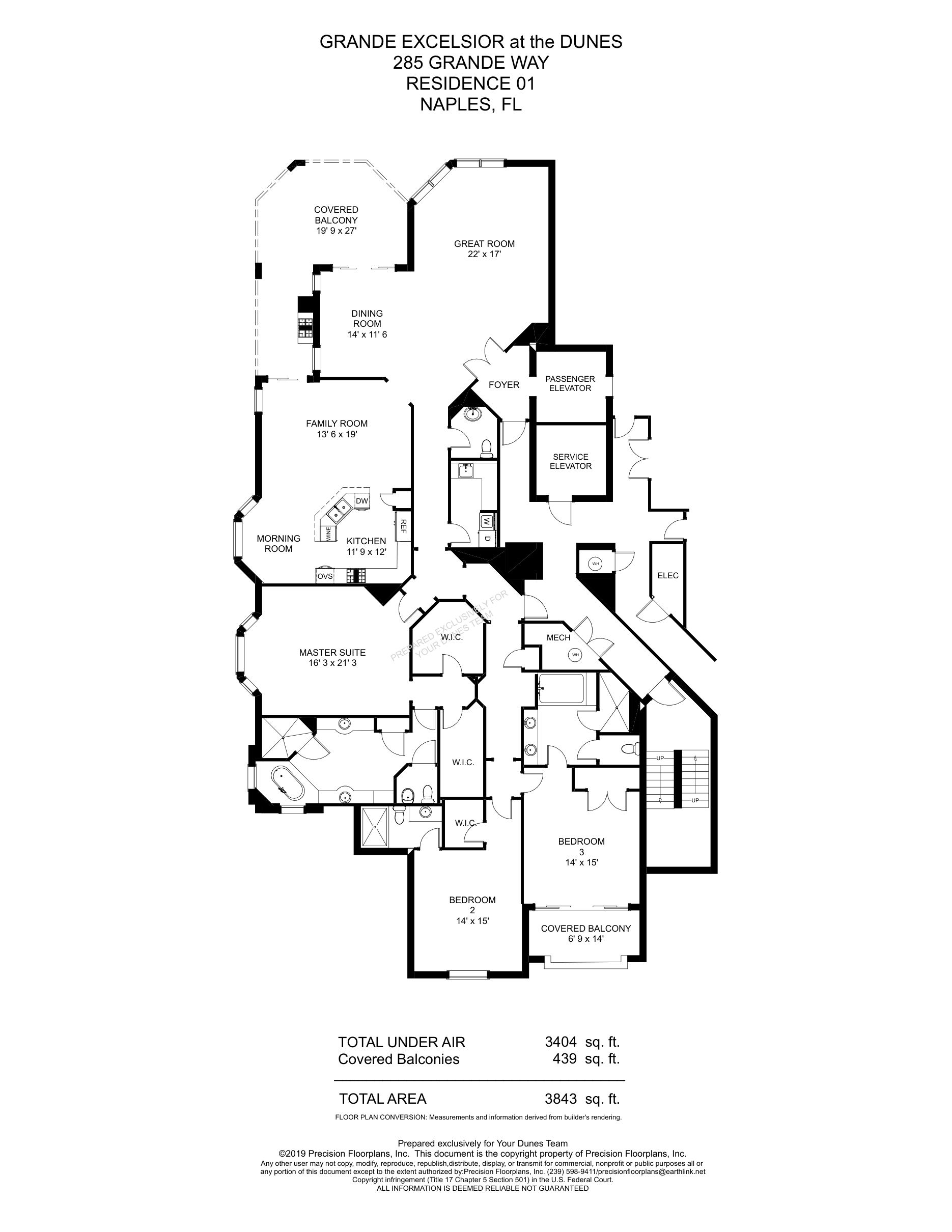 Grande Excelsior Standard 01 floor plan at The Dunes of Naples