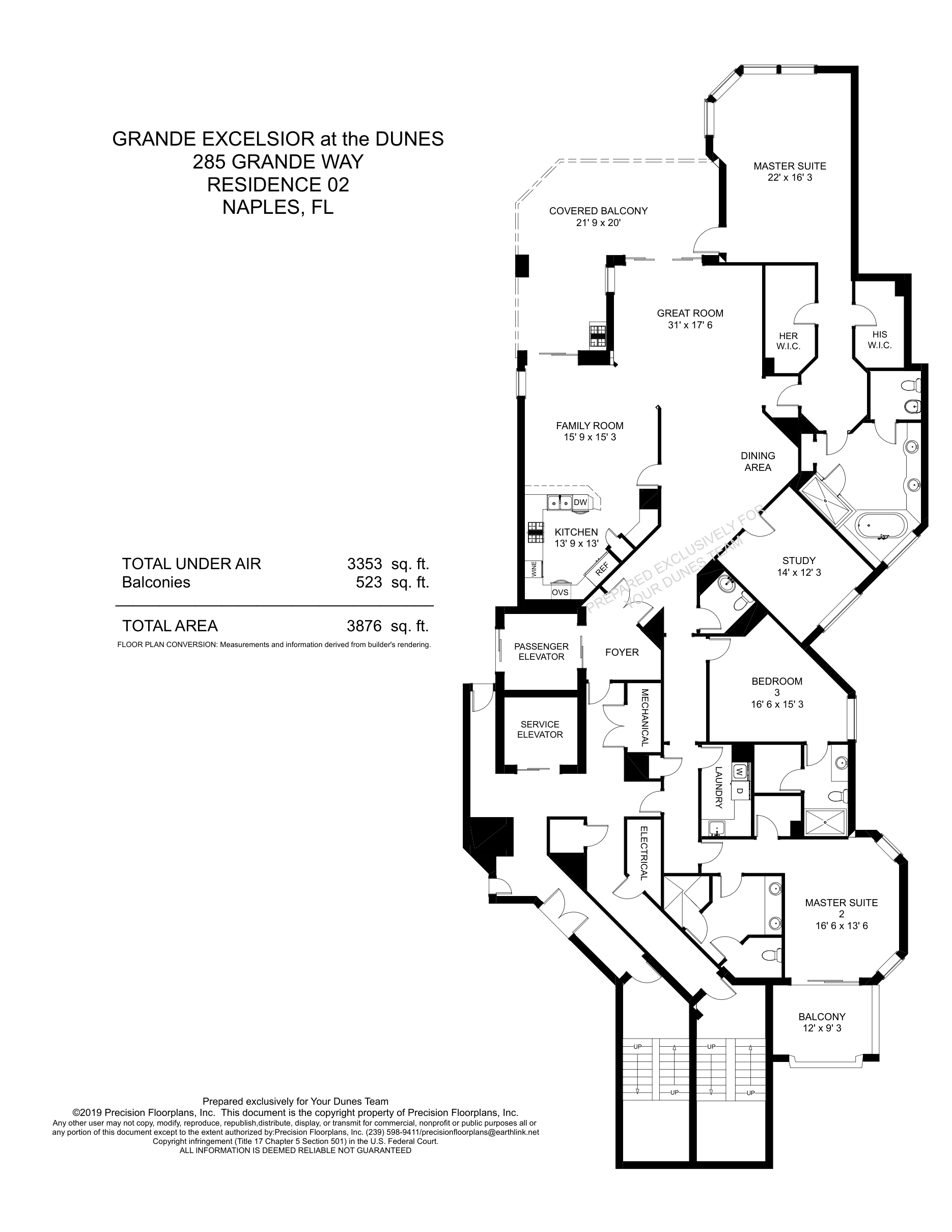 Grande Excelsior Standard 02 floor plan at The Dunes of Naples