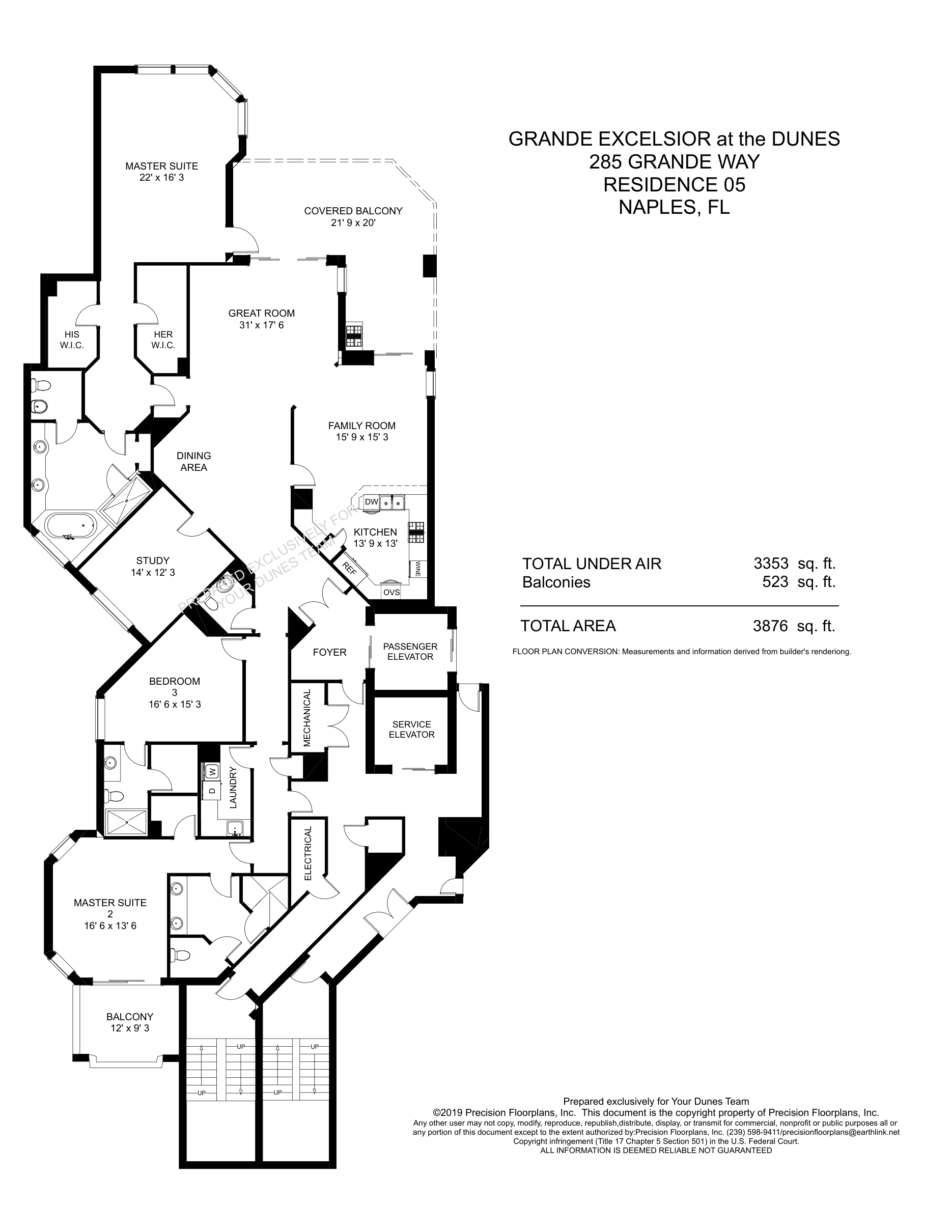 Grande Excelsior Standard 05 floor plan at The Dunes of Naples