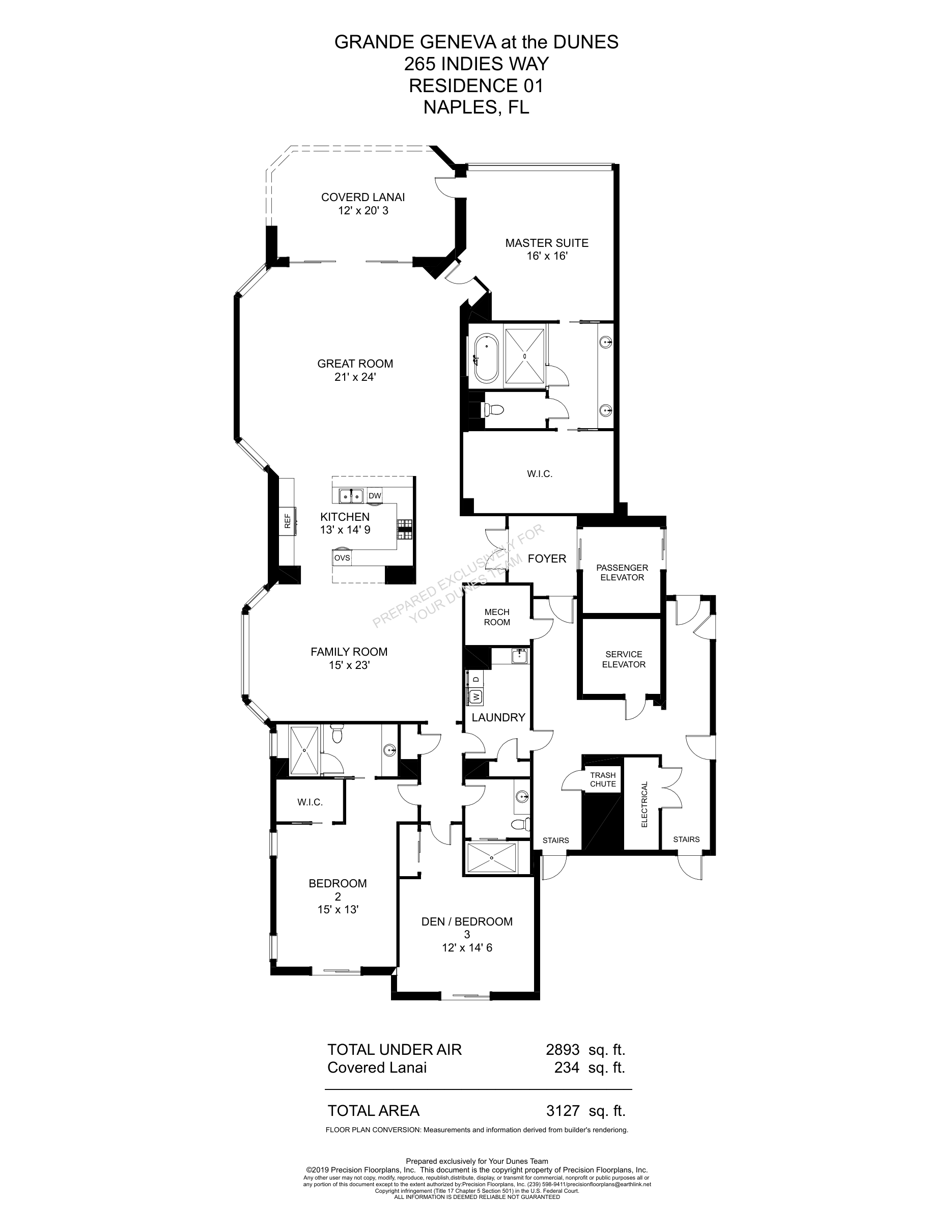 Grande Geneva Standard 01 floor plan at The Dunes of Naples