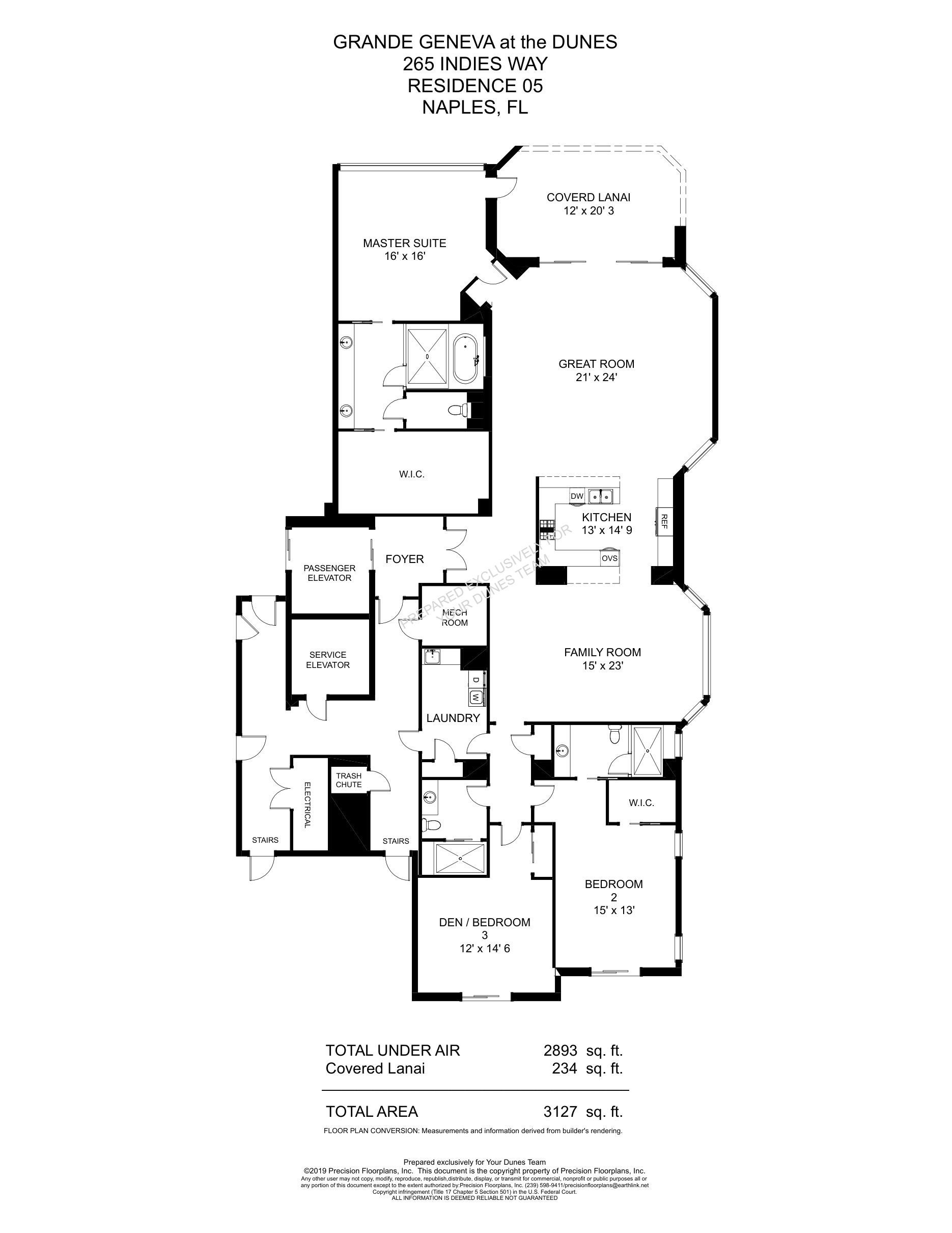 Grande Geneva Standard 05 floor plan at The Dunes of Naples