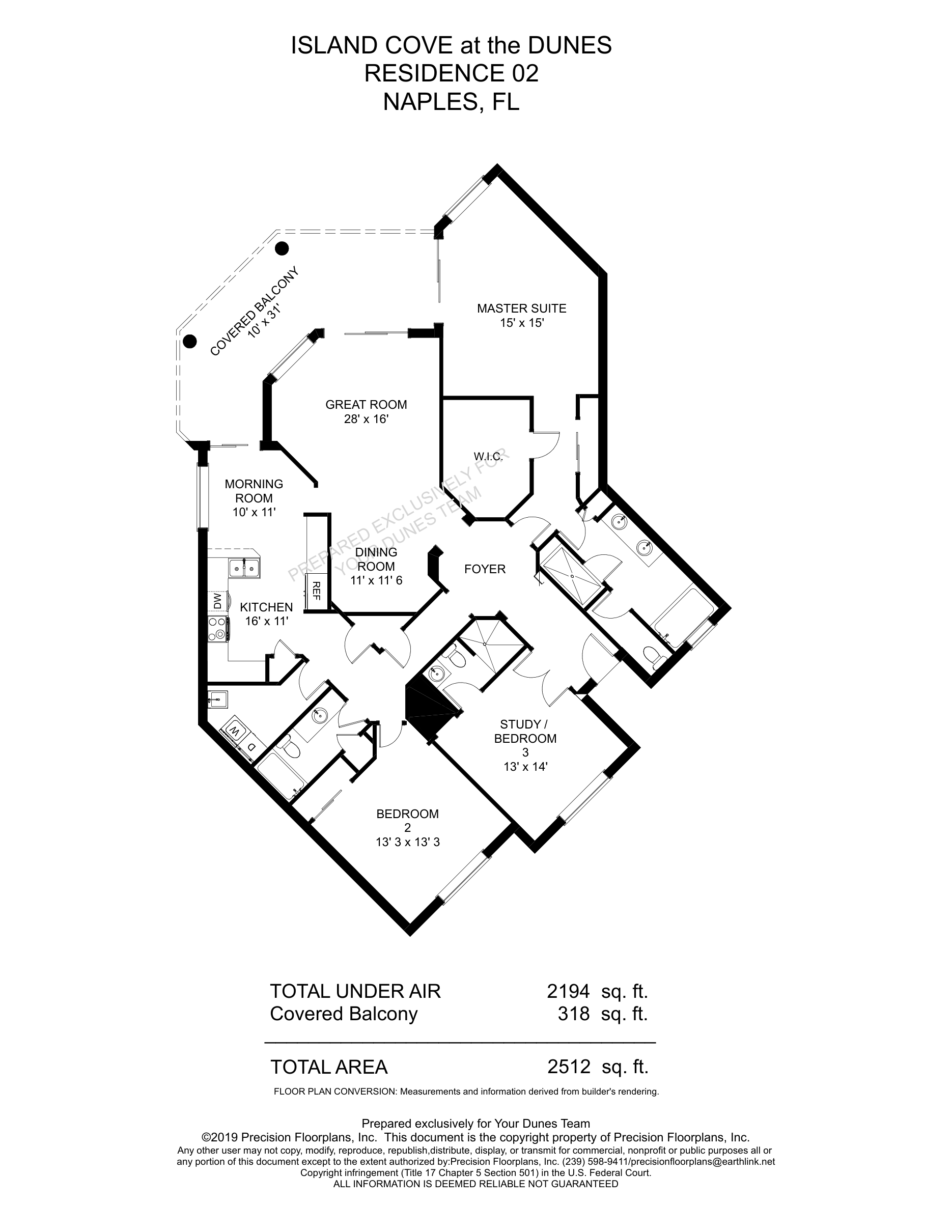 Island Cove Standard 02 floor plan for Antigua, Barbados and Cayman at The Dunes of Naples