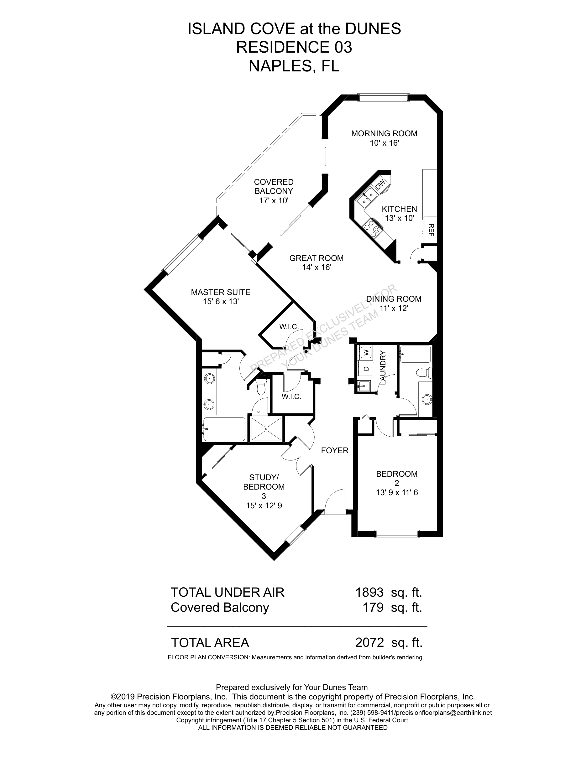 Island Cove Standard 03 floor plan for Antigua, Barbados and Cayman at The Dunes of Naples