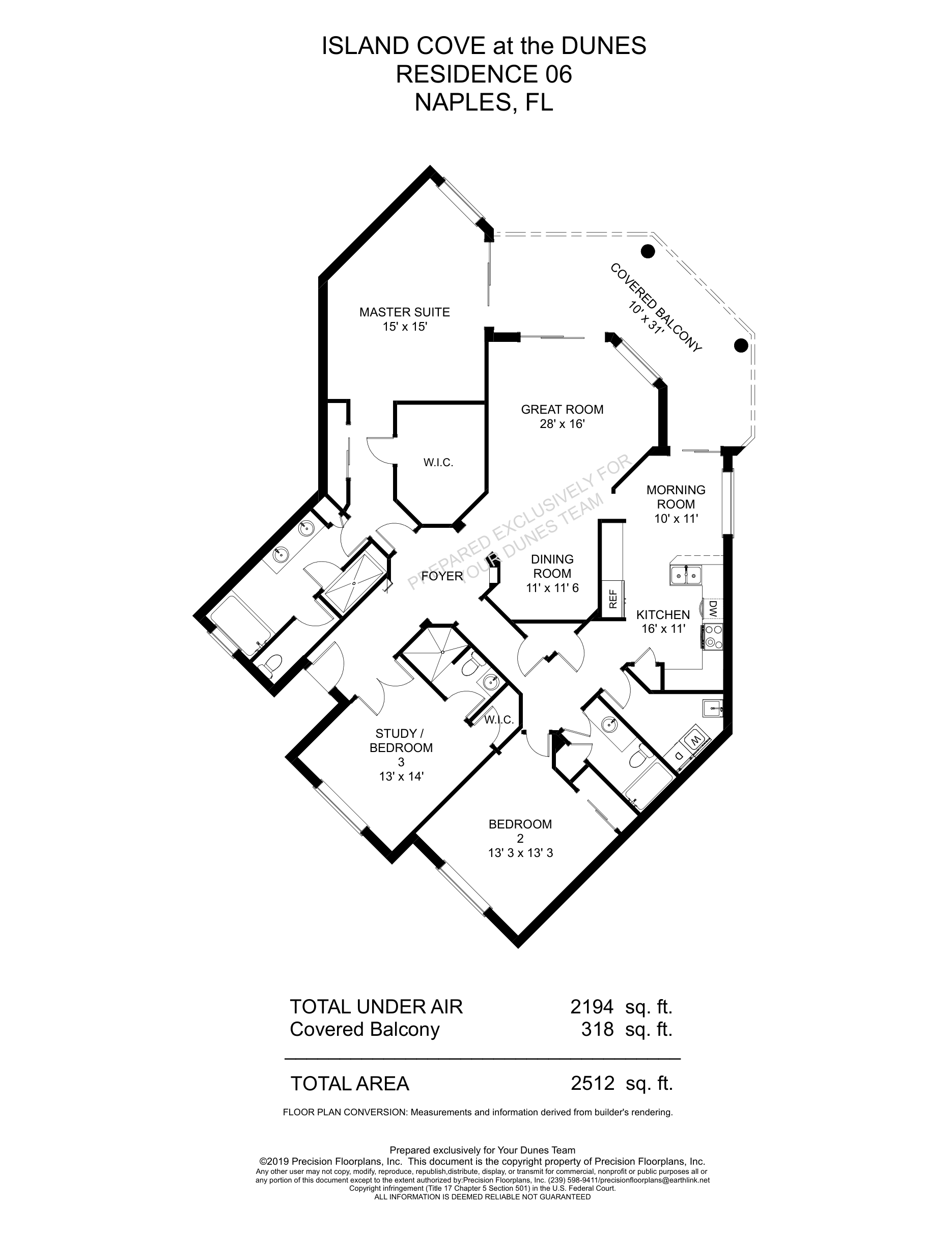 Island Cove Standard 06 floor plan for Antigua, Barbados and Cayman at The Dunes of Naples